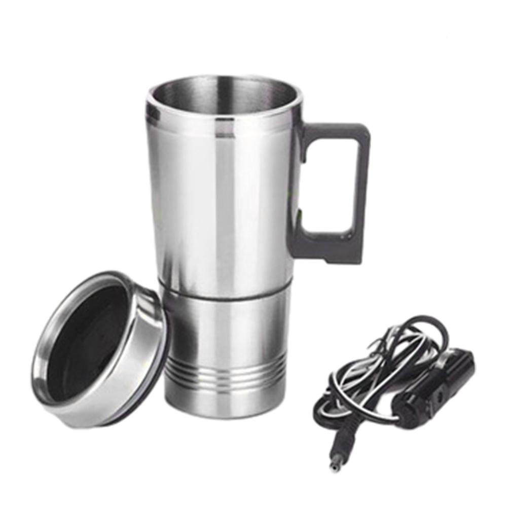 12V 24V 300ml auto elektrický ohřívací hrnek z nerezové oceli auto termoska přenosná voda káva mléko termální hrnek pro auto