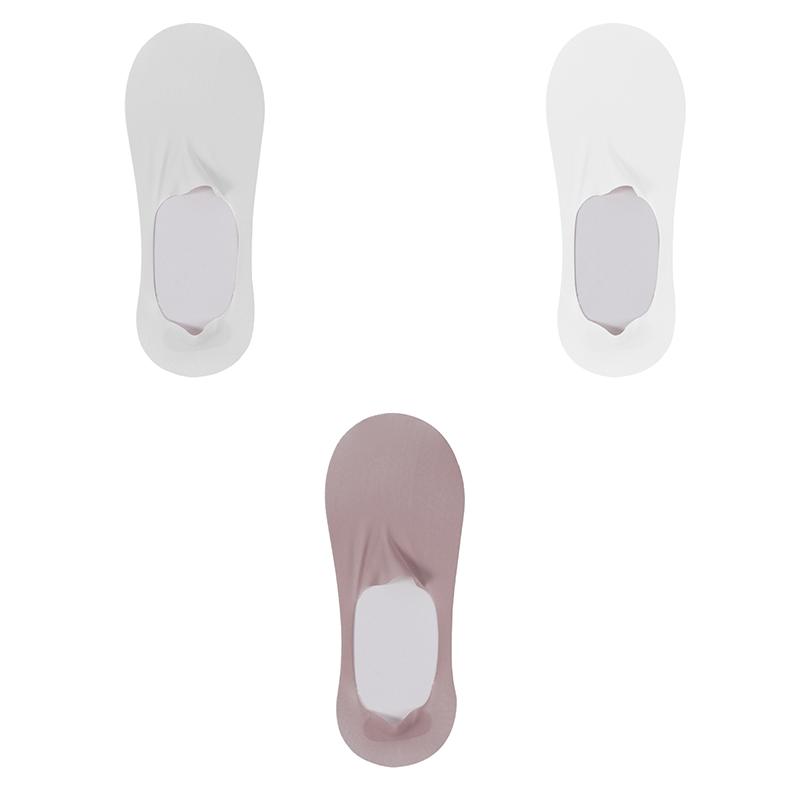 3 Pairs Women's Summer Silicone Anti Slip Socks Invisible Low Cut Boat Socks Solid Color Breathable Sock
