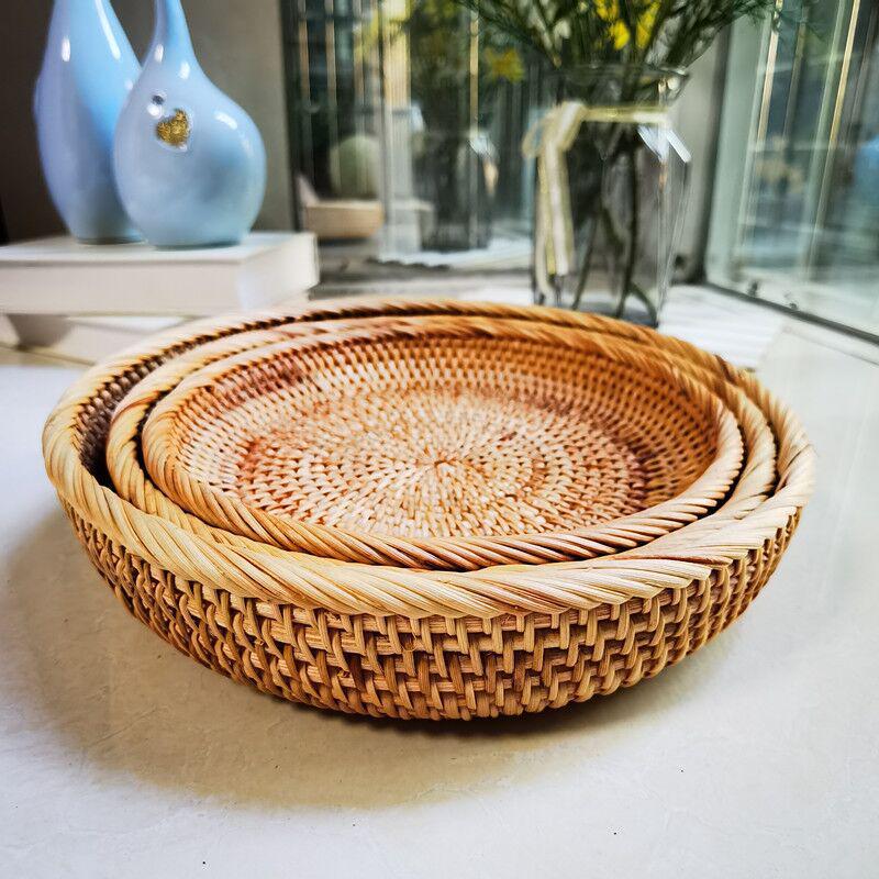 Hand-Woven Autumn Vine Snack Basket for Living Room or Table