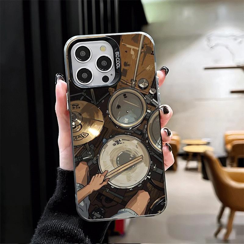 Drum Set Rock Music Shockproof Phone Case for iPhone 17 Air 16 16E 15 Pro Max 14 Plus 13 Mini 12 Back Cover Anti Fall Fundas