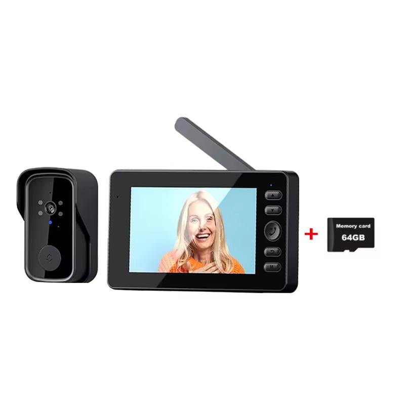 Wireless Video Doorbell, 4.3" IPS Screen 1080P High Definition Video, Wireless Two-way Intercom, Night Vision, Waterproof