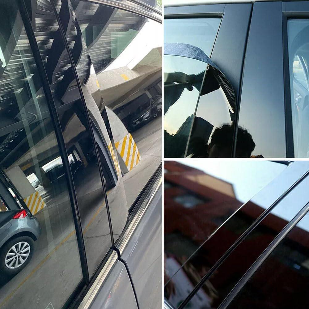 10pcs Glossy Black Pillar Posts Door Window Cover Trim For TOYOTA RAV4 2019-2023