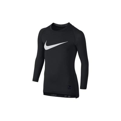 Logo Print Casual Crew Neck Long Sleeve T-Shirt Kids Tops Black 726460-010