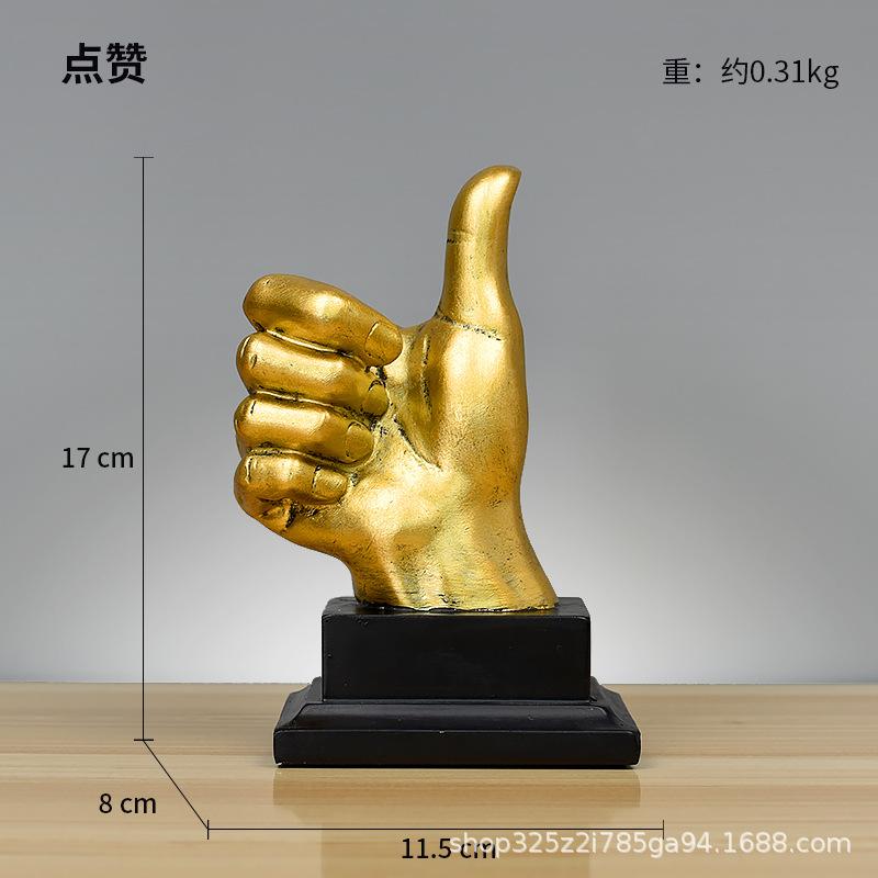 Gesture Finger Model Sculptures Decoration Home Art Resin Victory Decor Coffee Shop Creativity Vintage Desktop Crafts Statue