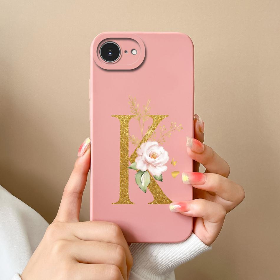 

Simple Letter Case For iPhone 16E Soft Liquid Silicone Anti Drop Back Cover For iPhone SE 4 / SE 2025 Shockproof Phone Shell iPhone 16E
