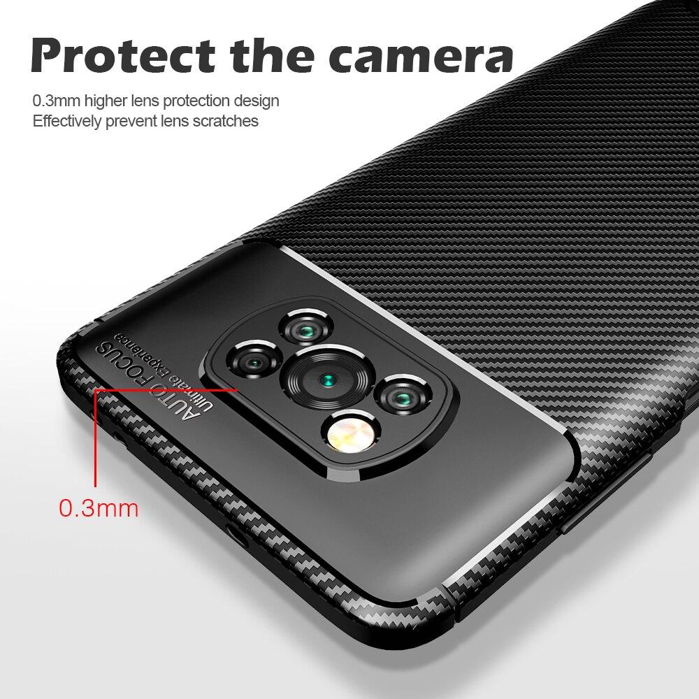 Pocophone Case For Matte X3pro Carbon Fiber Soft Case Suitable For Xiaomi Poco X 3 X3 Pro Nfc Pocox3pro Silicone Shockproof Phone Case