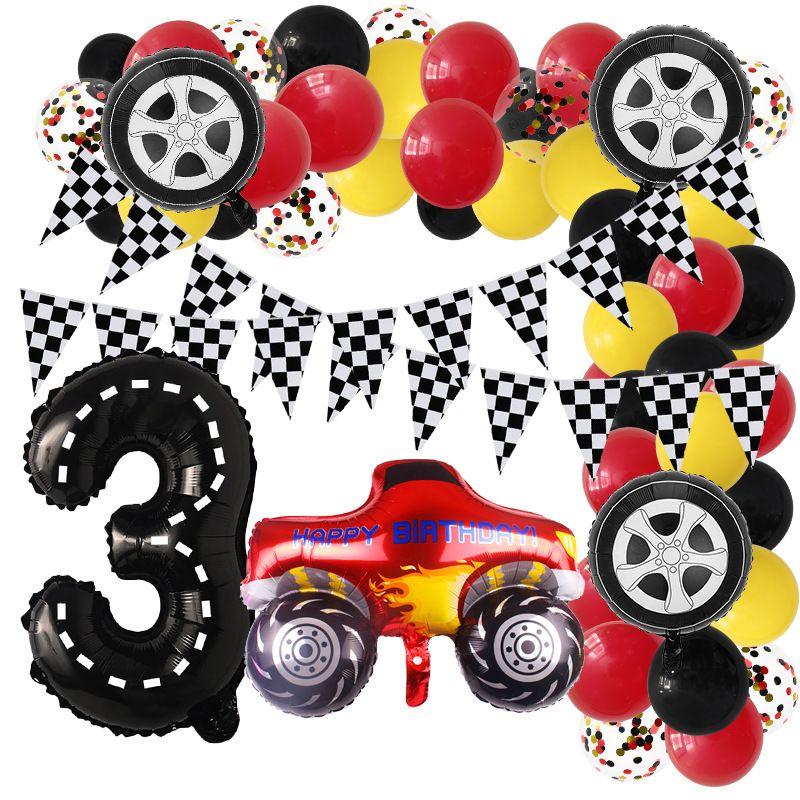 Racing-themed Party Balloon Set for Children's Birthday Party Decorations
