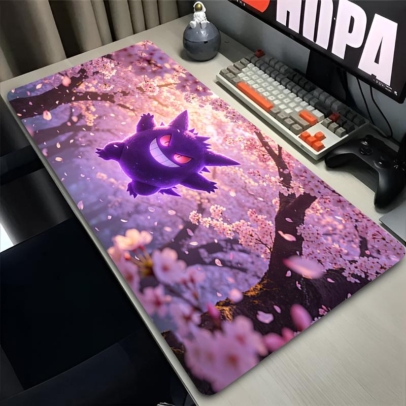 Anime Mouse Pad Pokemon Gengar Gaming Desk Mat Proof Easy Clean Rubber Base Computer Game Keyboard Pad Esports Players MousePad