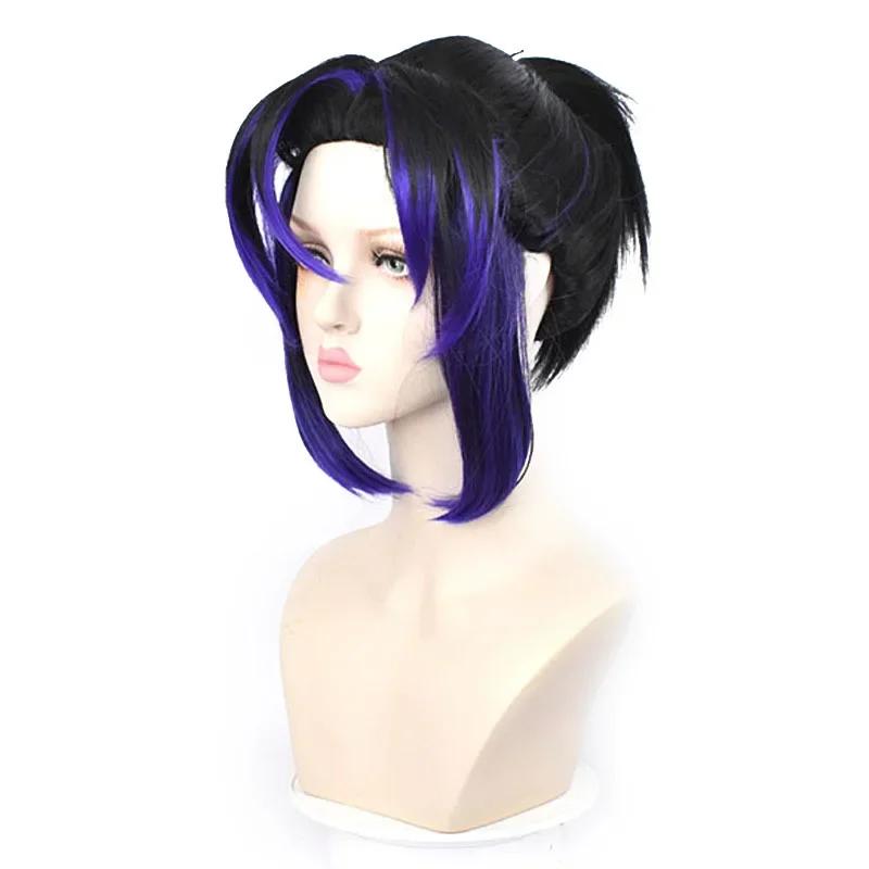 Perruques Anime Cos Kimetsu no Yaiba Kochou Shinobu Kochou Kanae Tsuyuri Kanawo Perruques Cos Accessoires Perruques Cosplay synthétiques 14inches blue