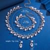 4PC Women's Fashion Imitation Zircon Necklace Earrings Bracelet Zircon Set Suitable for Wedding, Party, Festival Gifts-9248