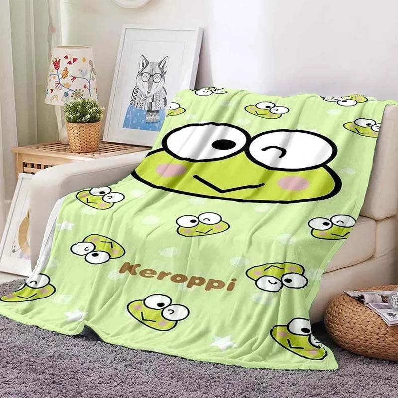3D Printed Big -eyed Frog Card Kero Kero Keroppi Blanket Living Room Bedroom Sofa Cover Blanket Children's Nap Sleeping Blanket
