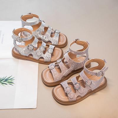 Mädchen Glänzende Strass Prinzessin Sandalen Kinder Pailletten Gladiator Sandalen Mode Kinder Sommer Strand Schuhe Anti-Rutschig