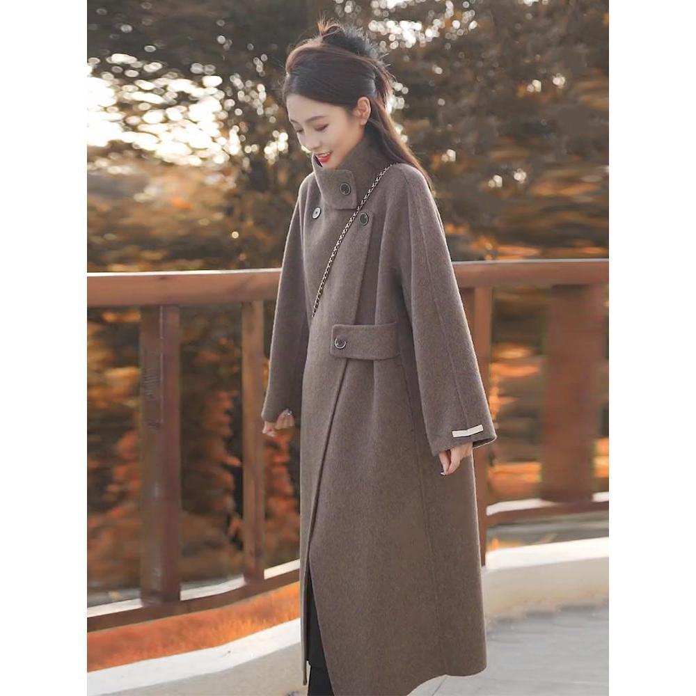 2025 Autumn/Winter Petite Korean Mid-Length Wool Coat