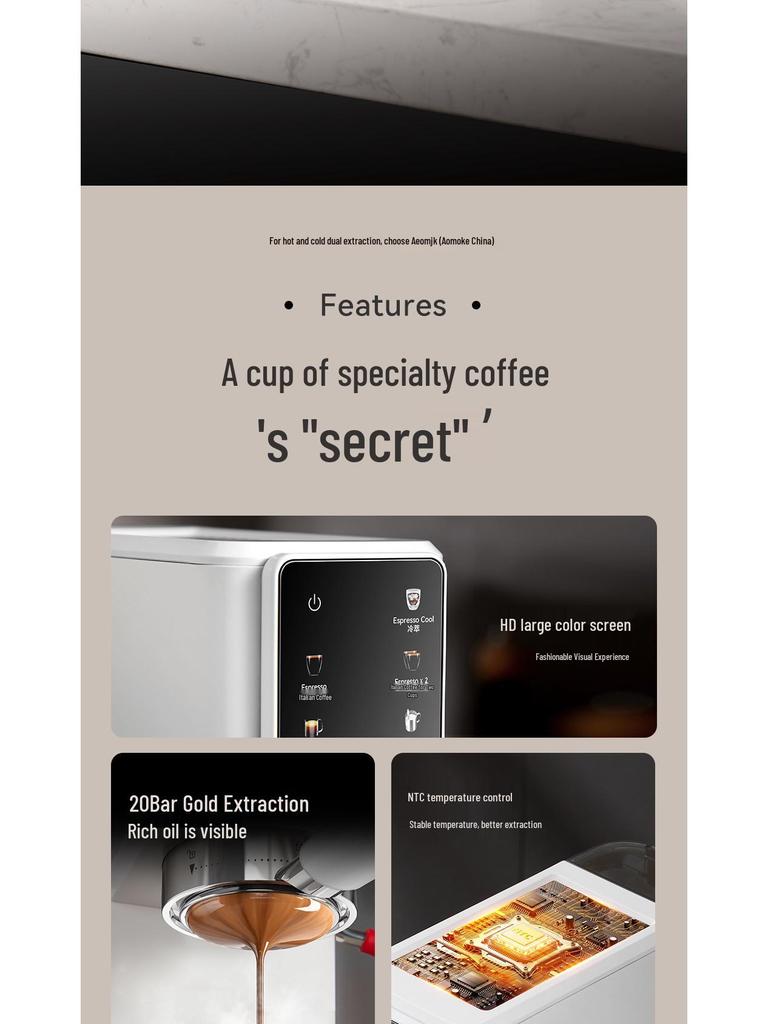 Compact Semi-Automatic Espresso Machine with Milk Frother for Hot & Cold Beverages