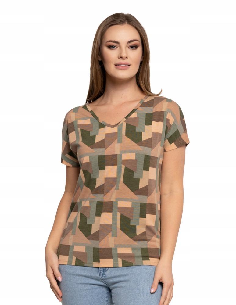 Women's Blouse with Short Sleeves, Comfortable, Elegant, Patterned MORAJ M PATT2