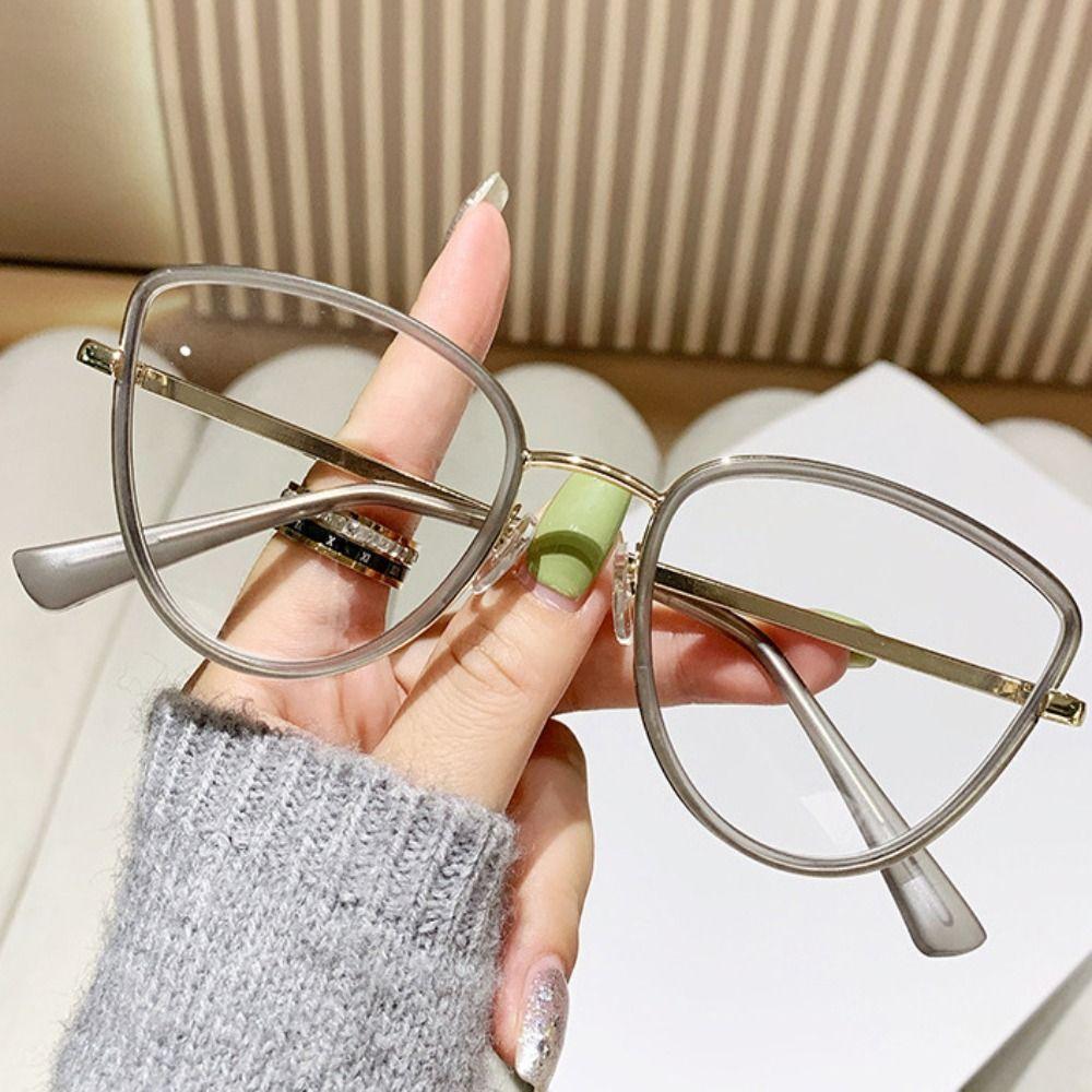 

Новые Уникальные Очки Кошачий Глаз Ретро Женские Мужские Очки с Защитой от Синего Света Модные Металлические Очки для Компьютера и Чтения