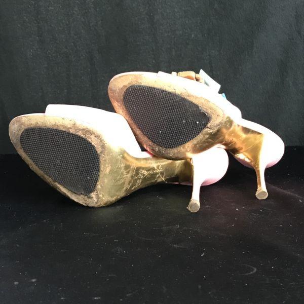 Miu Miu Italia Măgăruș Roz 37 23.0-23.5 Pantofi cu Toc Bijuterii(FOLOSIT)