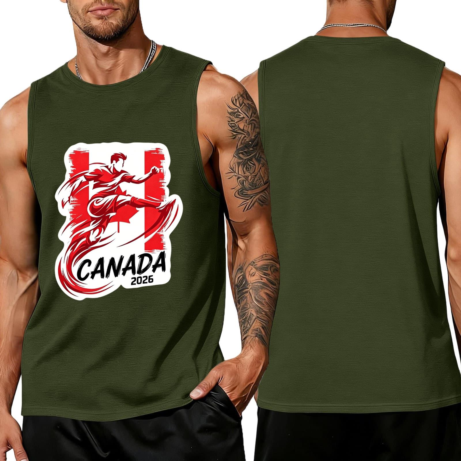 Men s Sleeveless Athletic Tank Top Soccer Graphic Print Casual Fit Lightweight Muscle Shirt for Sports Gym Training L