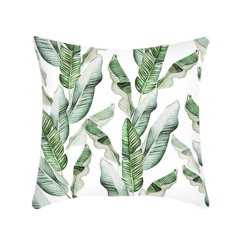 Plush Car Pillow Ins Simple Green Plant Sofa Living Room Pillow Case Home Cushion
