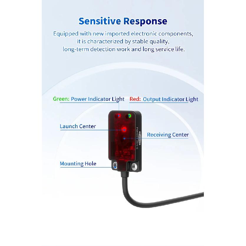 Ultra-Thin FGNS04-30PA-C Photoelectric Light Sensor Front Facing Outgoing Light Accurate Detection Electronic Component