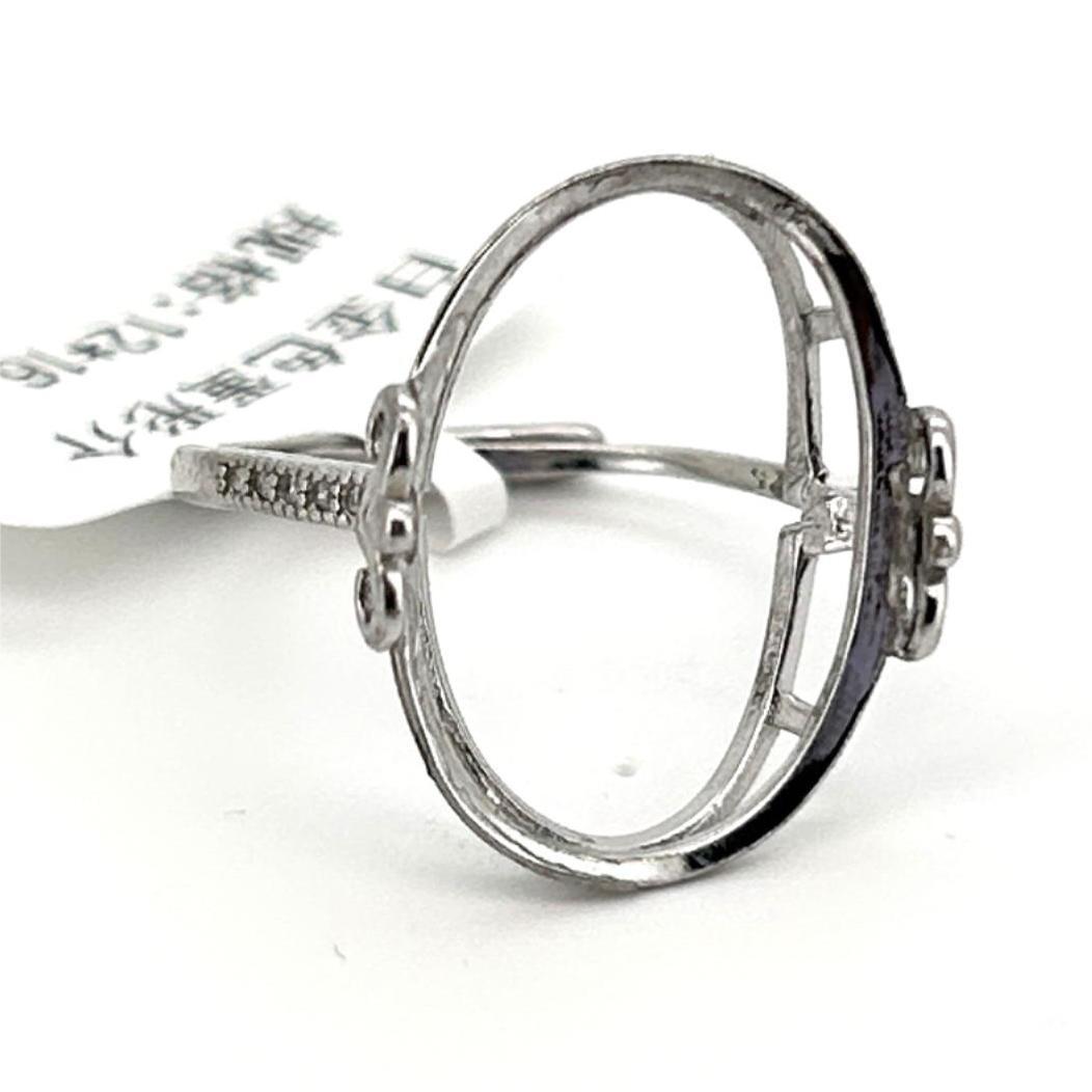 

Овальная оправа для кольца из стерлингового серебра S925 с плоским дном для инкрустации Adjustable Open