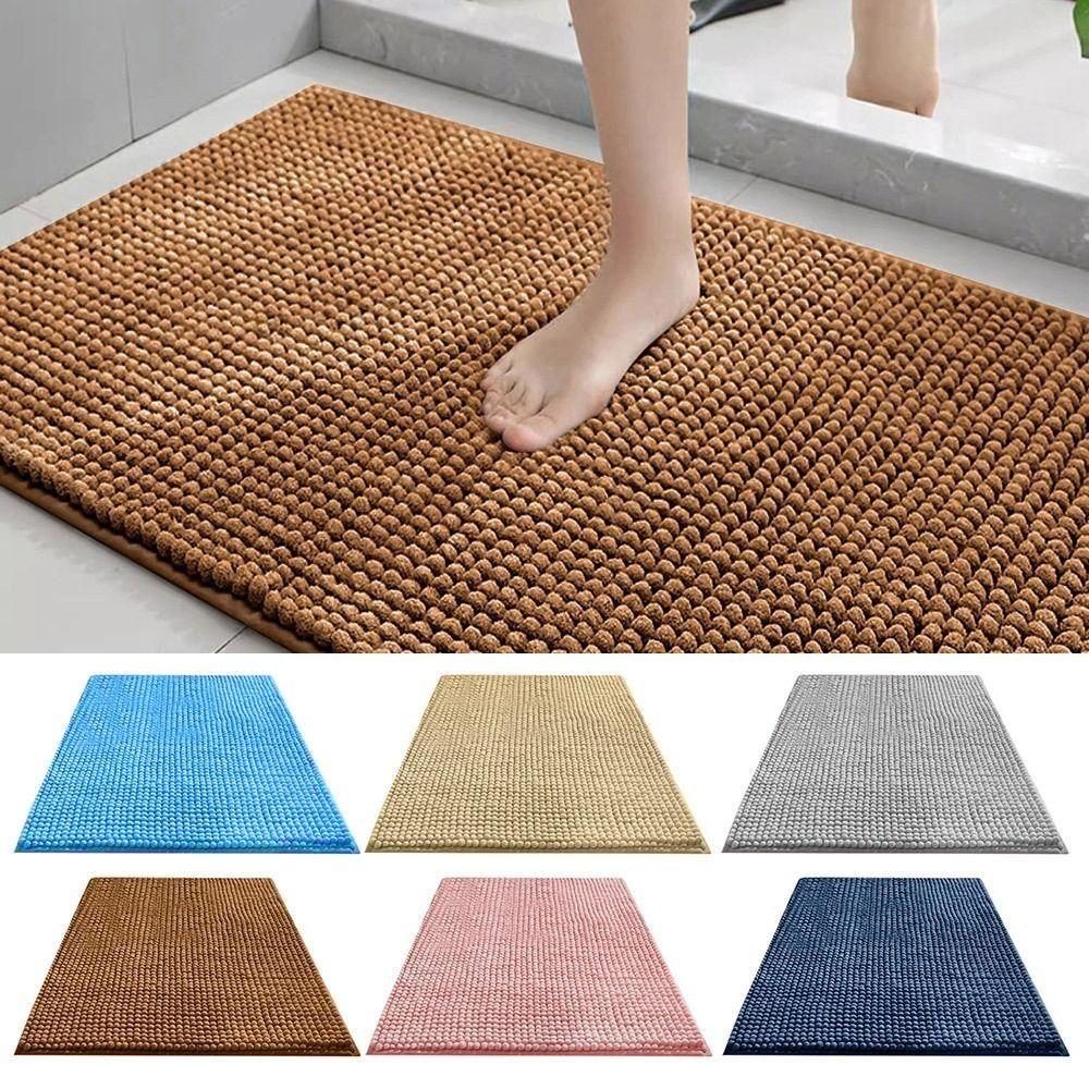 New High Quality Bath Mat Washable Non Slip Door Mat Soft Super Absorbent Chenille Shower Mat 40 X 60 Cm Bathroom Mats