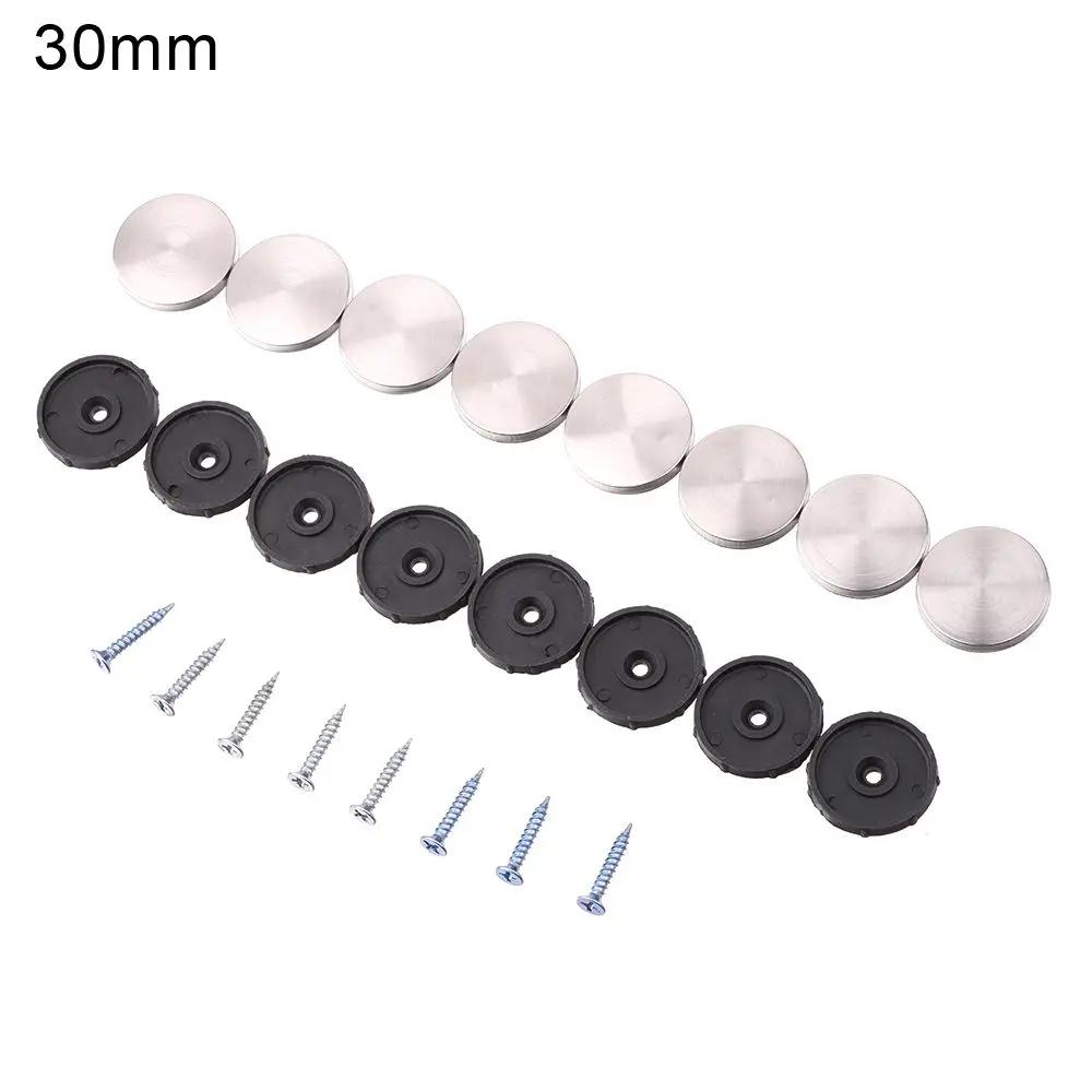 8 Sets Edelstahl Spiegelbefestigungsschraube Dekorationskappe Abdeckung Werbeschraube Nagel Schraube Dekorationskappe Möbelbeschläge