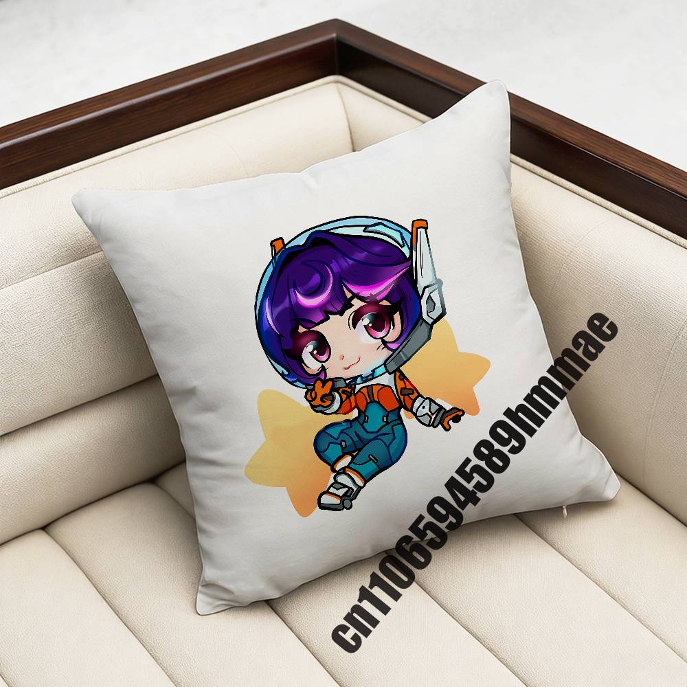 For Juno Ow DVA OOverwatch Throw Pillow Case Sham xcm xcm Square Home Pillowcase Cushion Cover