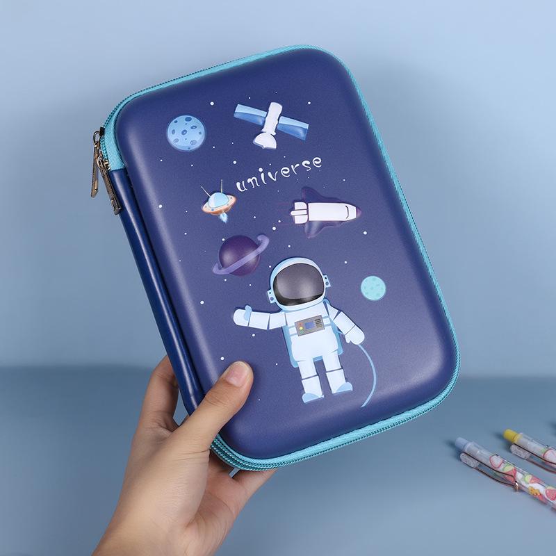 Cartoon Astronaut Large Capacity Pencil Case - Multi-purpose EVA Pencil Box for Kids