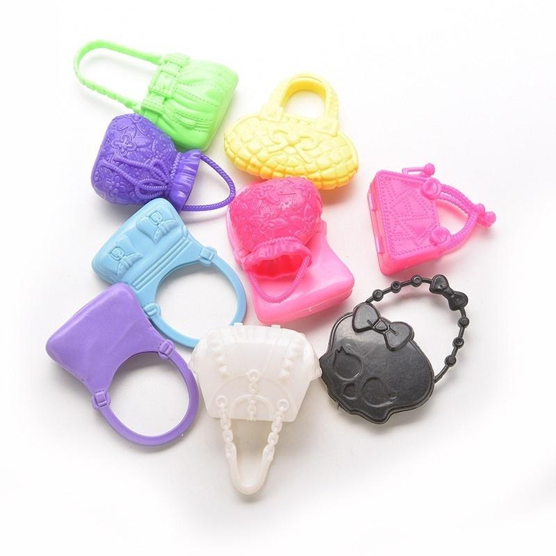 6Pcs Cartoon Prentend Bag Meired Fashion Bag for American Girl Doll of 18 Inch Doll Accessories