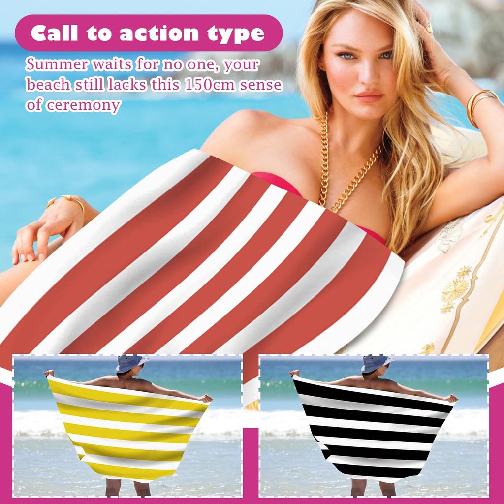 Single Sided Velvet Beach Towel, Ultra-fine Beach Towel, Personalized Striped Pattern Towel, Bath Towel