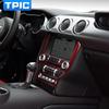 For Ford Mustang 2015-2019 Carbon Fiber Center Console CD Panel Air Condition Trim Sticker Cover Car Interior Tuning Accessories
