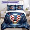 Croatia Football Printed Bedding 3 Piece Set Cozy Breathable Bed Cover Set as Housewarming Holiday Gift