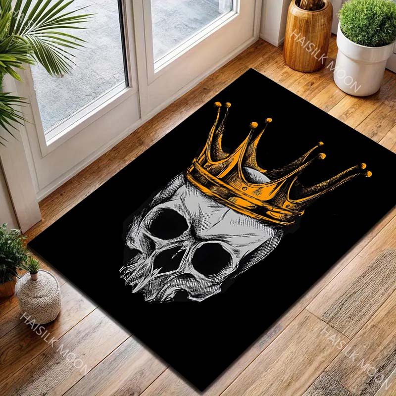 Multi Size Skeleton King Print Carpet for Living Room Bedroom Bedside Floor Mat Cloakroom Kids Activity Area Rugs Large Size