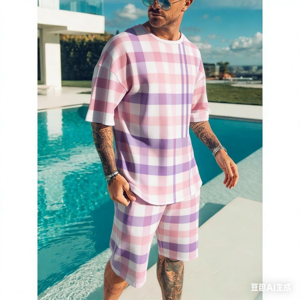 Men's 3D Printed T-Shirt and Shorts Set