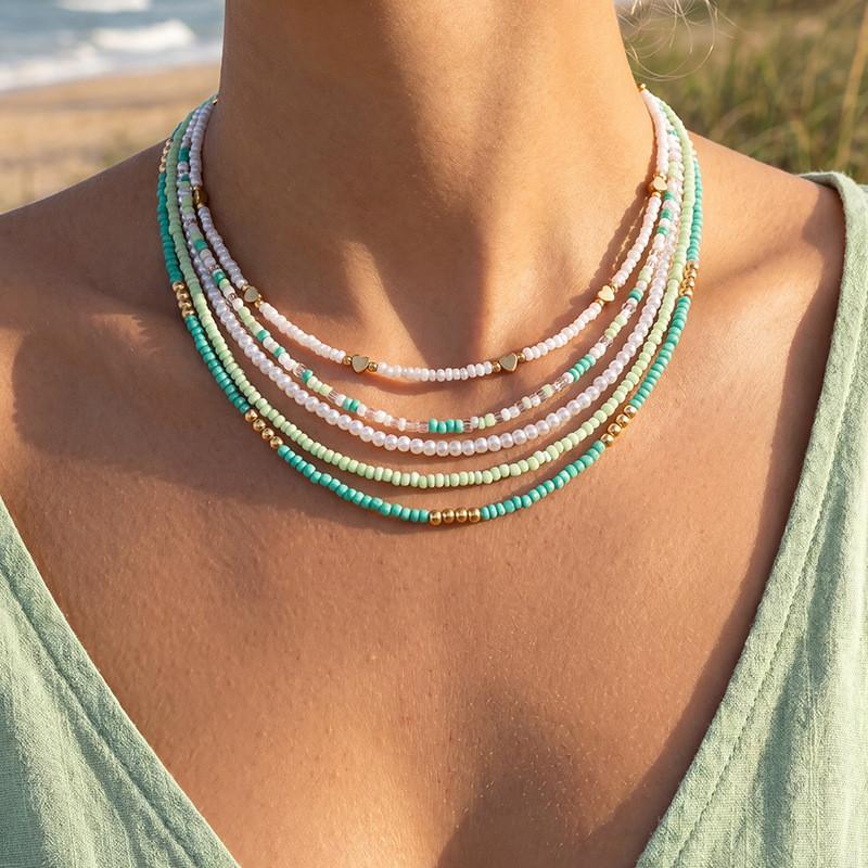 Geometric Necklace Set For Women With Zinc Alloy Beach Party Jewelry Collection