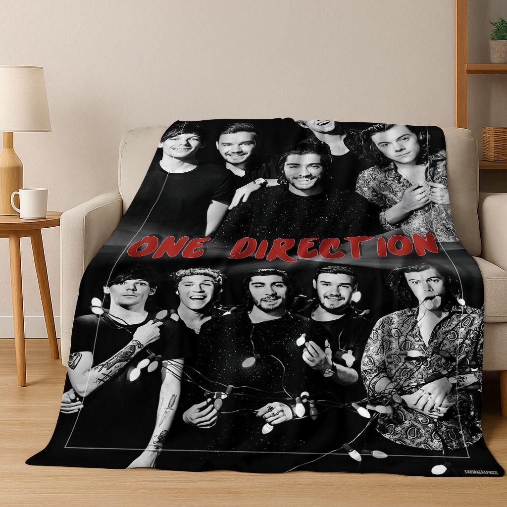 

3D 1D Rock-One-Direction Combinatio Flannel Blanket,Cozy Soft Throw Blanket for Home Bedroom Bed Sofa Picnic Cover Kids Gift 180x230cm