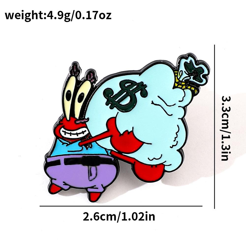 Креативная металлическая значок Губка Боб Квадратные Штаны Патрик Звезда Осьминог Брат Сплав Капельная Брошь Булавка
