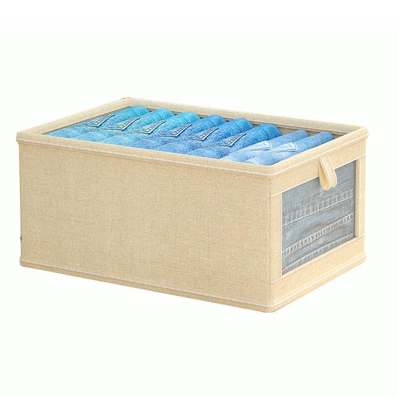 Oxford Cloth Wardrobe Storage Box with Lid and Transparent Window