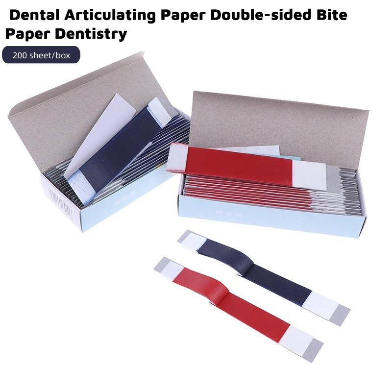 200Sheets Dental Articulating Paper Double Sided Oral Occlusion Bite Paper for Dental Gap Measurement Lab Tools Materials