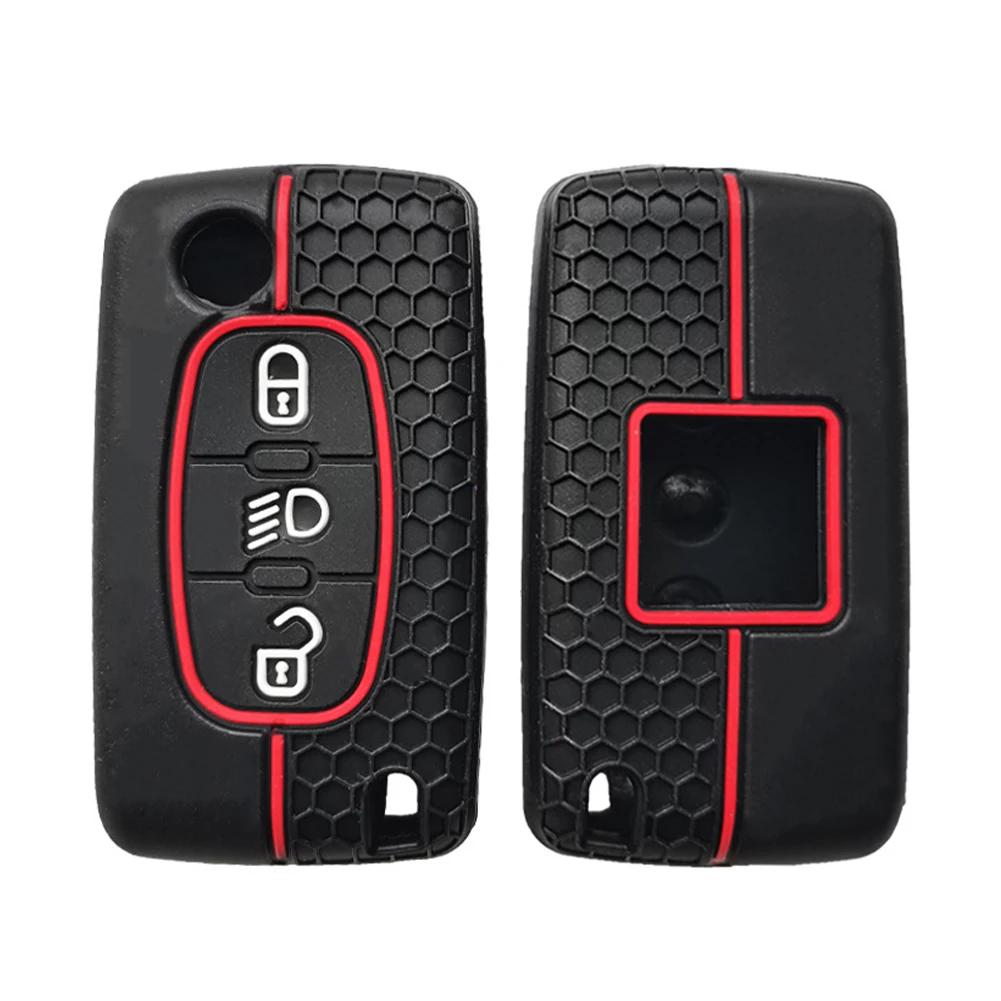 1x Soft Silicone Car Key Case Cover Protected Shell for Peugeot 208 2008 308 3008 508 408 307 4008 for Citroen C3 C4 C5 C6 C8