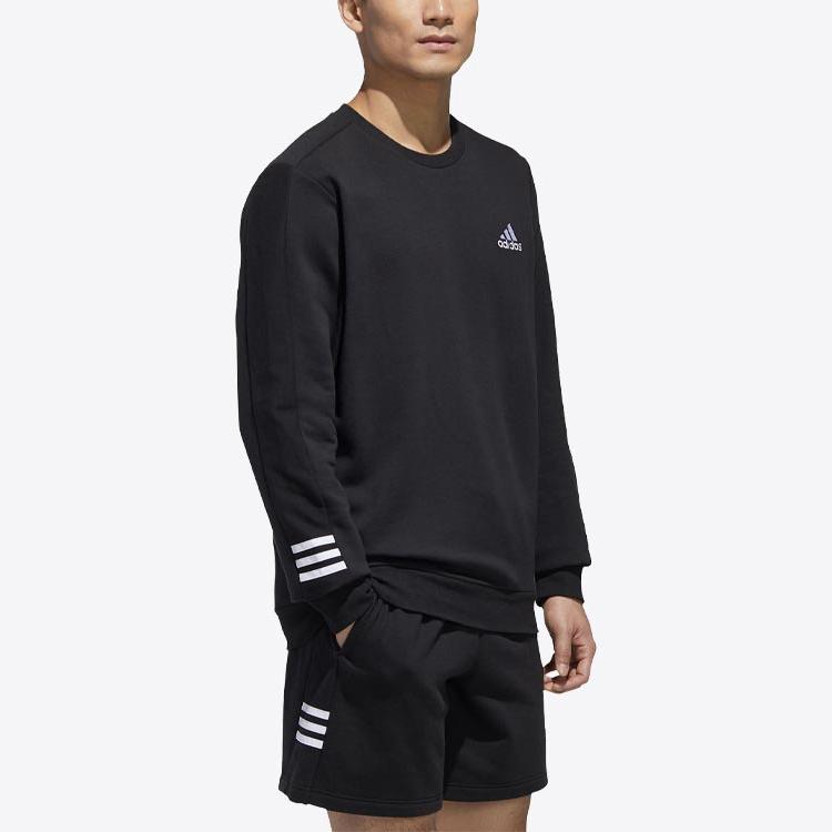 Adidas Logo Print Casual Pullover Crew Neck Sweatshirt Men Tops Black GD5467