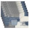 Farmhouse Placemats Set of 4, 12x18 Inch Modern Teal and Grey Abstract Art Painting Table Mats for Outdoor Home Party Kitchen Dining Decoration