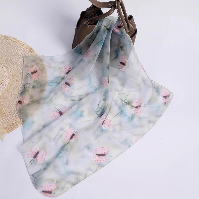 Mulberry Silk Silk Small Square Scarf Silk Scarf Spring and Summer Scarf Thin Gauze Scarf Scarf Dual-purpose Mother Neck Protection Women