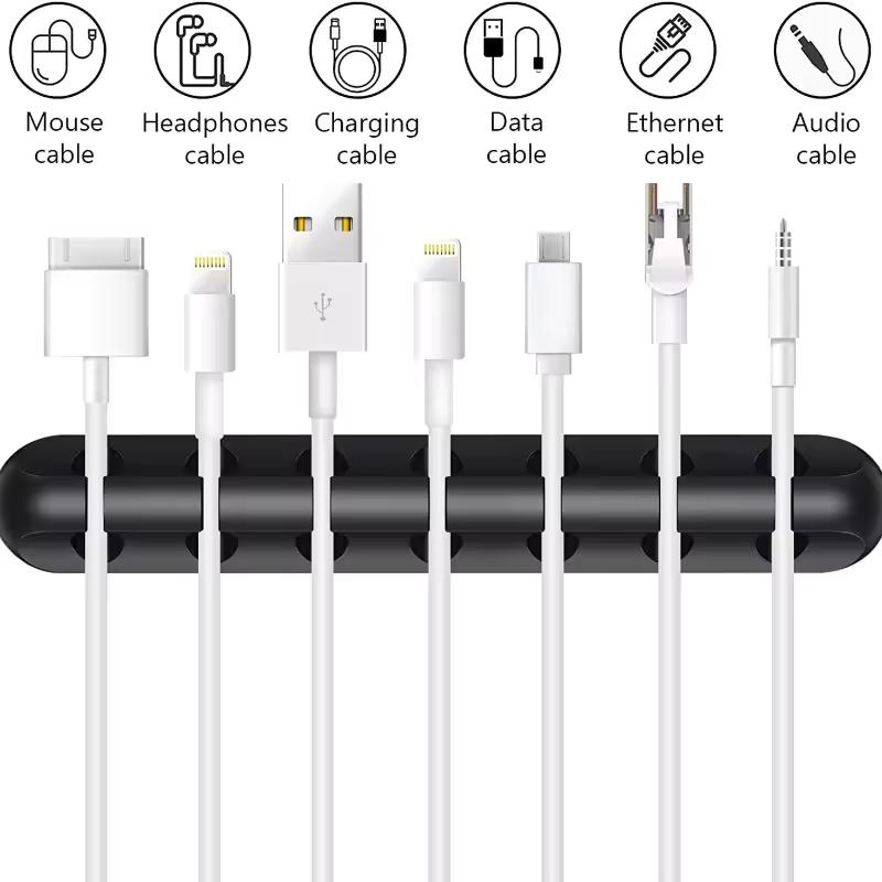 Wire Storage Silicone Cable Organizer Data Cable Protection Cover Cable Organizer Desktop Storage Box Winder for Home And Office