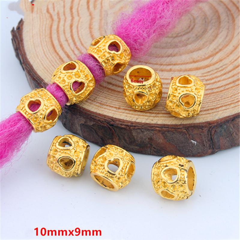 5pcs/bag Silver Metal Hair Rings Braid Dreadlocks Bead Hair Cuffs Dread Tube Charm Dreadlock for DIY Hair Accessaries
