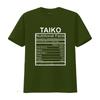 Mens Funny Taiko Nutritional Facts Practice Drummers T Shirt Black Small vintage Washed homme streetwear designer clothes