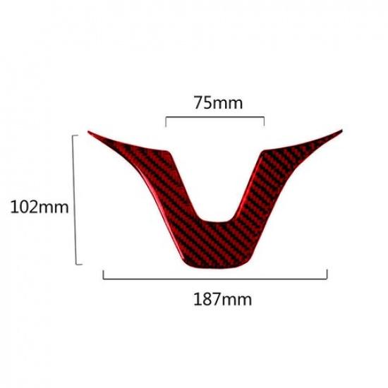 Red ABS Carbon Fiber Pattern Steering Wheel Cover Trim Fits Mercedes Benz W204