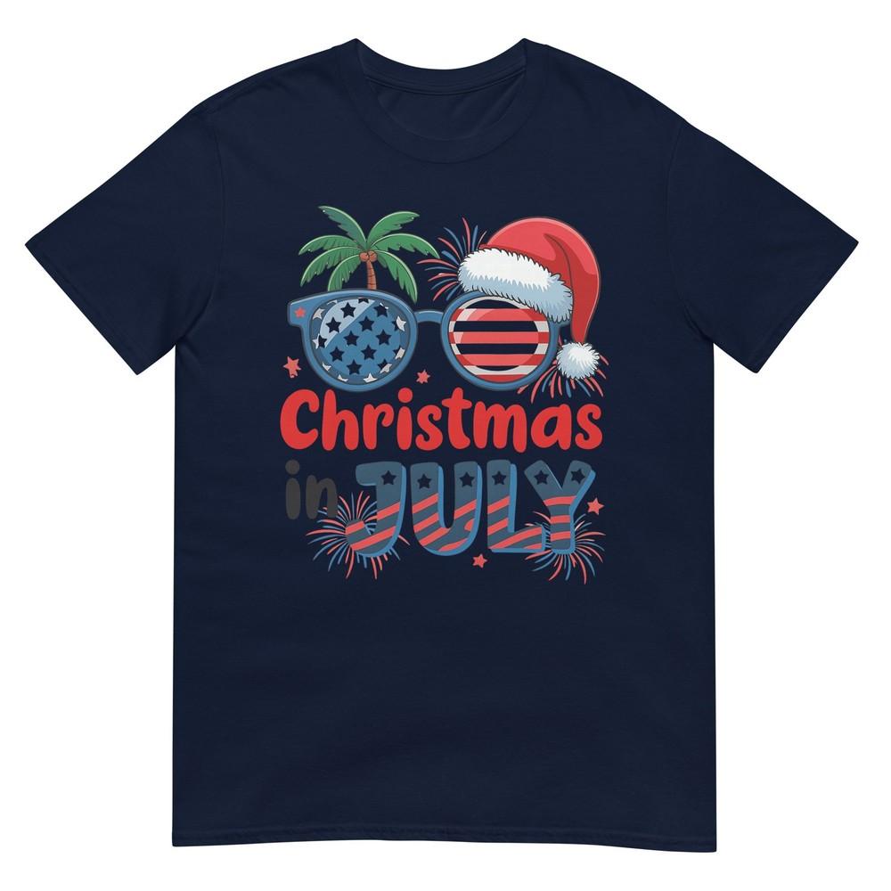 Christmas In July Summer Beach Hawaii Santa TShirt S