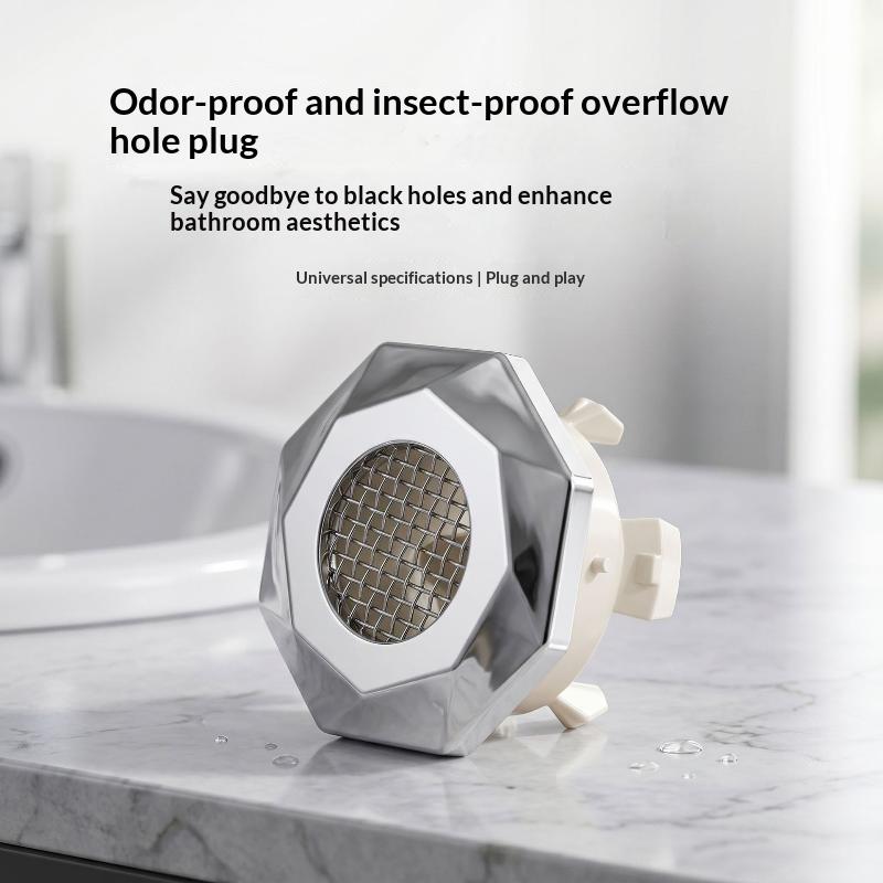 2pcs Bathroom Basin Overflow Hole Cover Drain Insert Snap In Clips Perforated Sink Trim Replacement Accessory